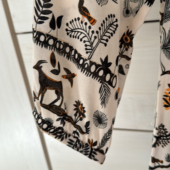 Saloni Tyra jungle print silk shirt dress US size 0 - Picture 10 of 11